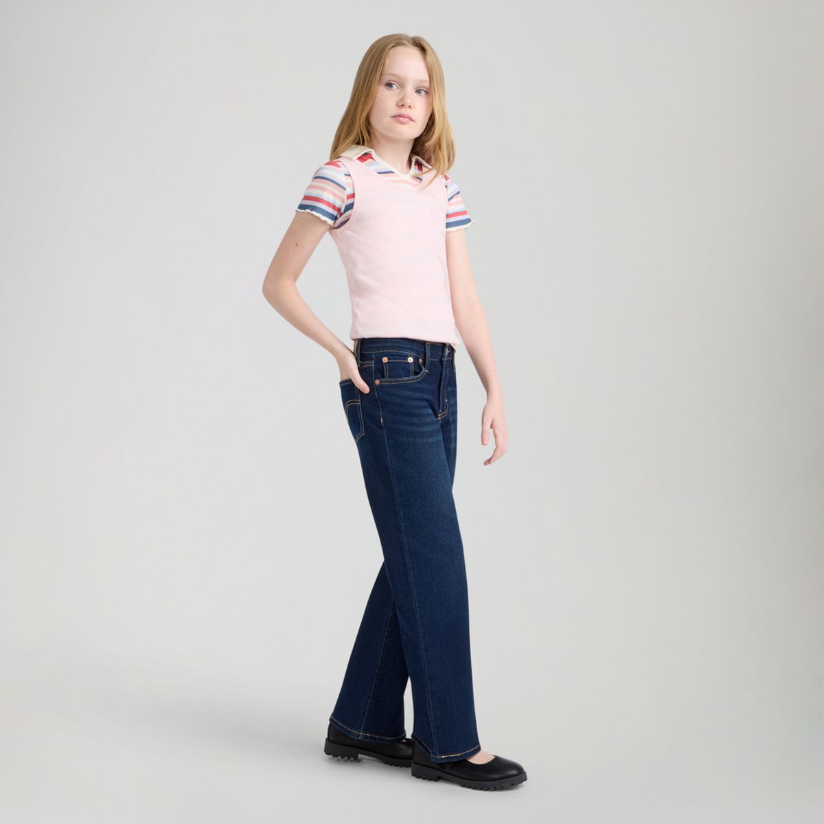 Wide Leg Jeans Big Girls 7-16 — Legacy - Dark Blue