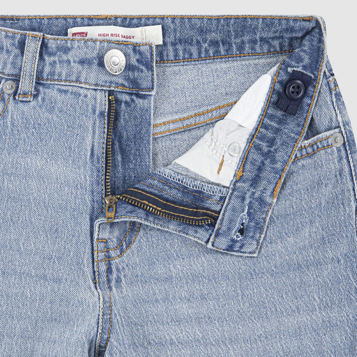 High Rise Baggy Jeans Big Girls 7-16 — Happy Camper - Blue