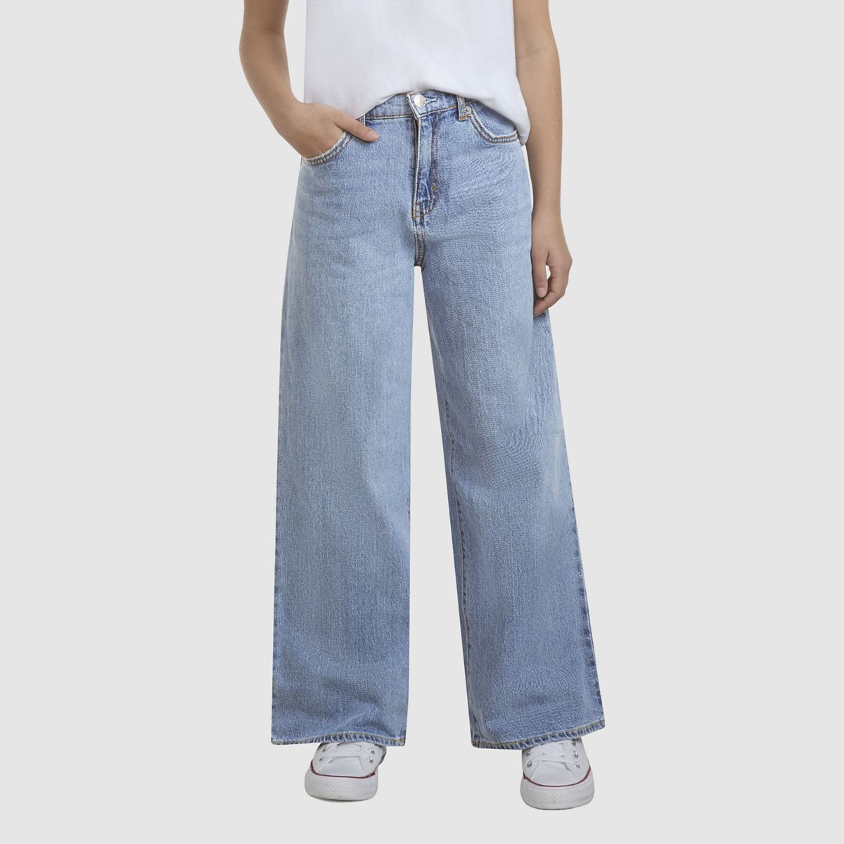 High Rise Baggy Jeans Big Girls 7-16 — Happy Camper - Blue
