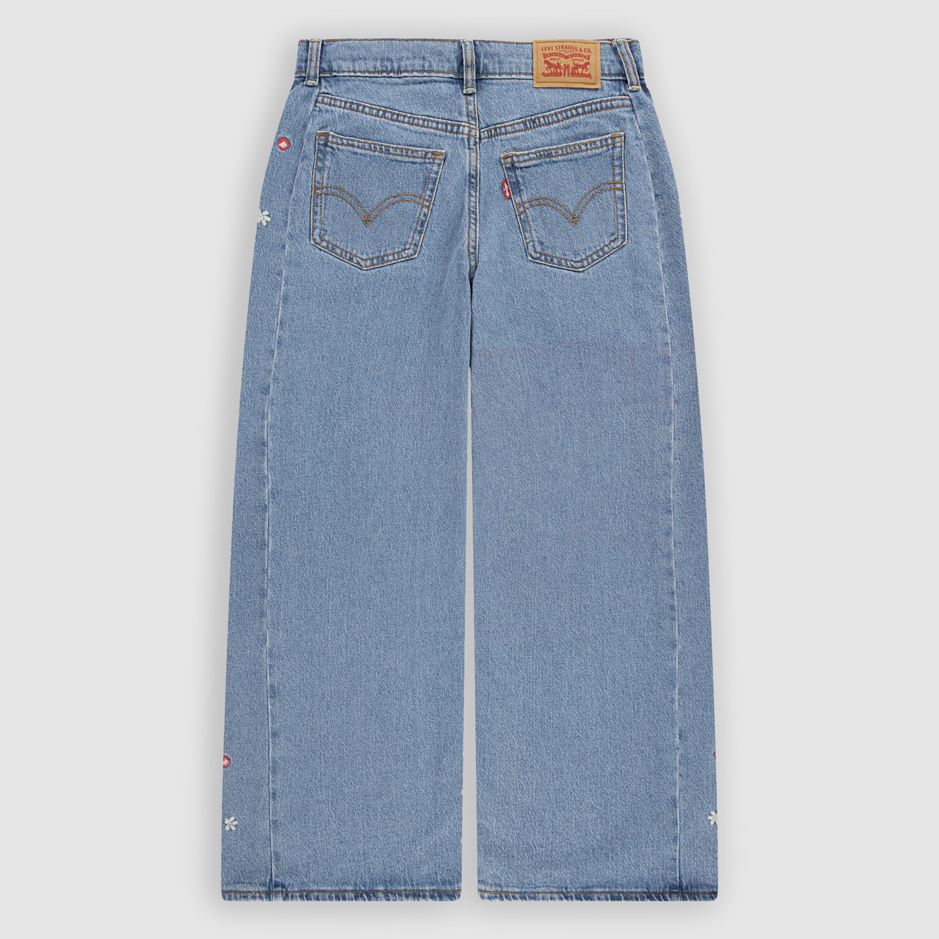 High Rise Baggy W/ Embroidery Big Girls 8-20 2
