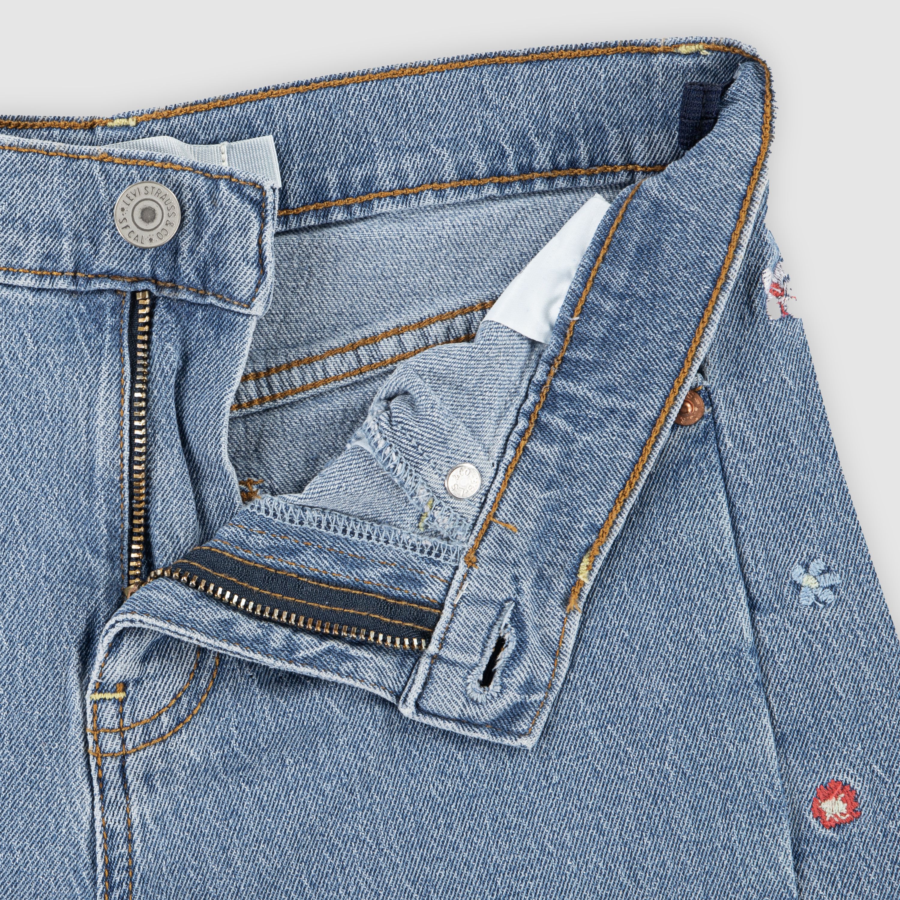 High Rise Baggy W/ Embroidery Big Girls 8-20 3