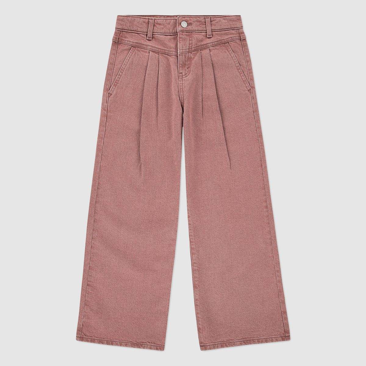 High Rise Baggy Jeans Big Girls 7-16 — Crushed Berry - Red