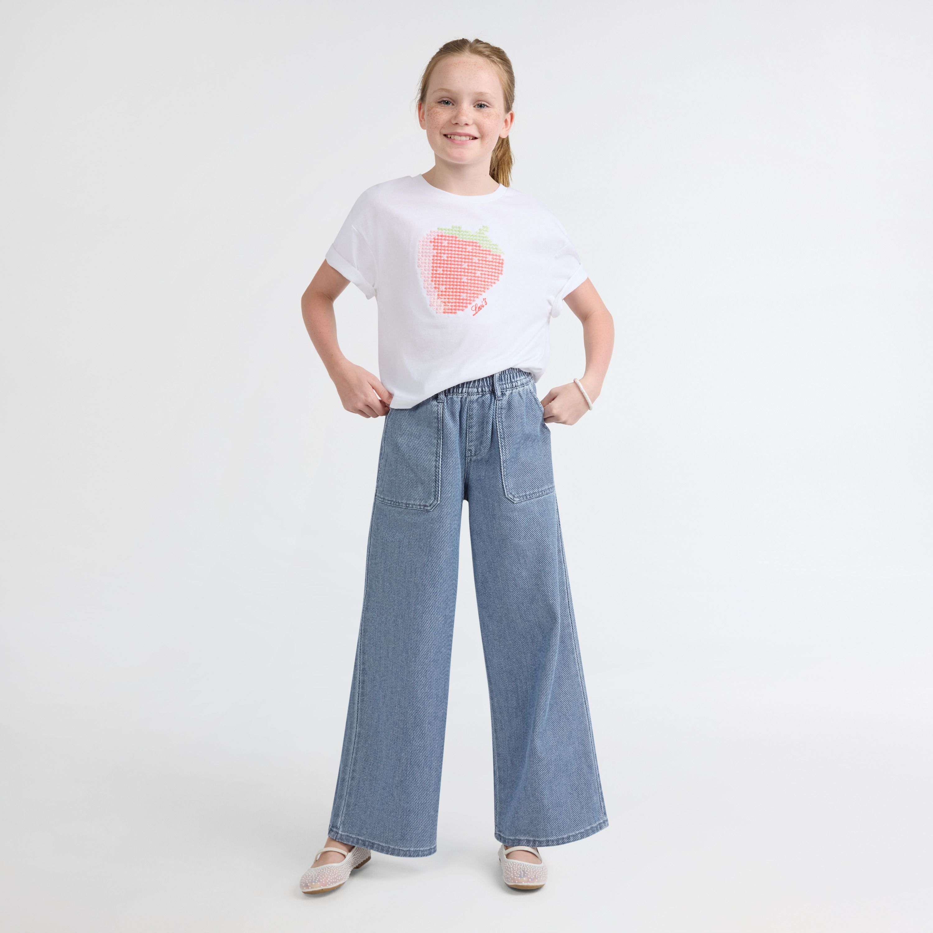 High Rise Baggy Pants Big Girls 7-16 4