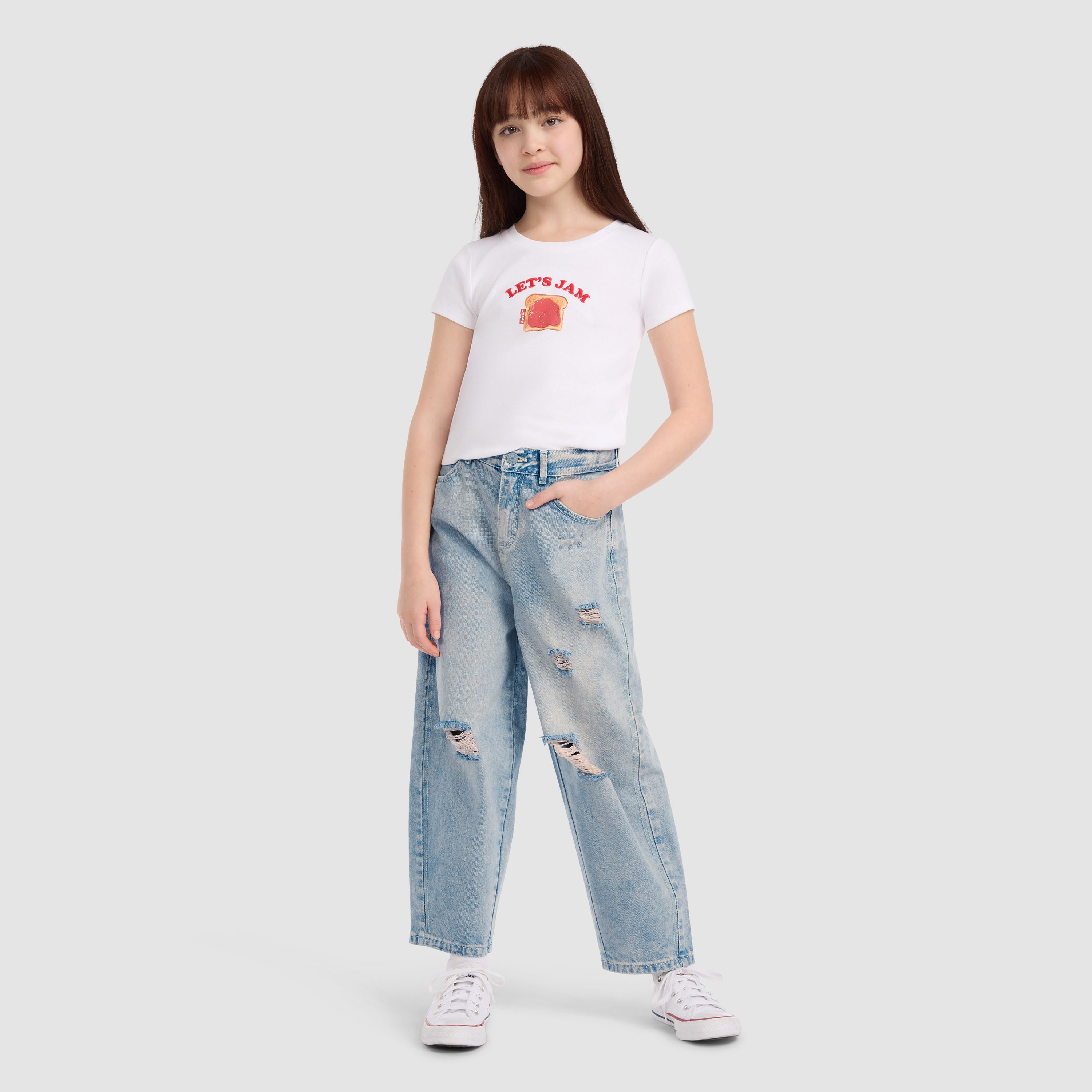 Baggy Barrel Big Girls 7-16 Jeans 3