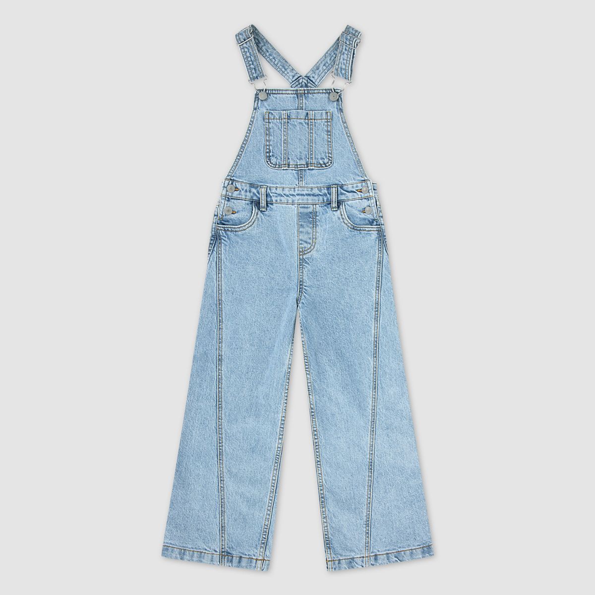 Cargo Overalls Toddler Girls 2T-4T — Far And Wide - Light Wash