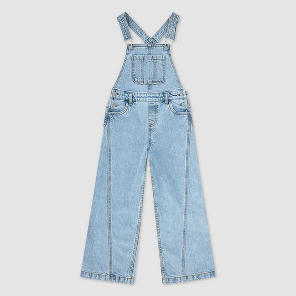 Cargo Overalls Toddler Girls 2T-4T — Far And Wide - Light Wash