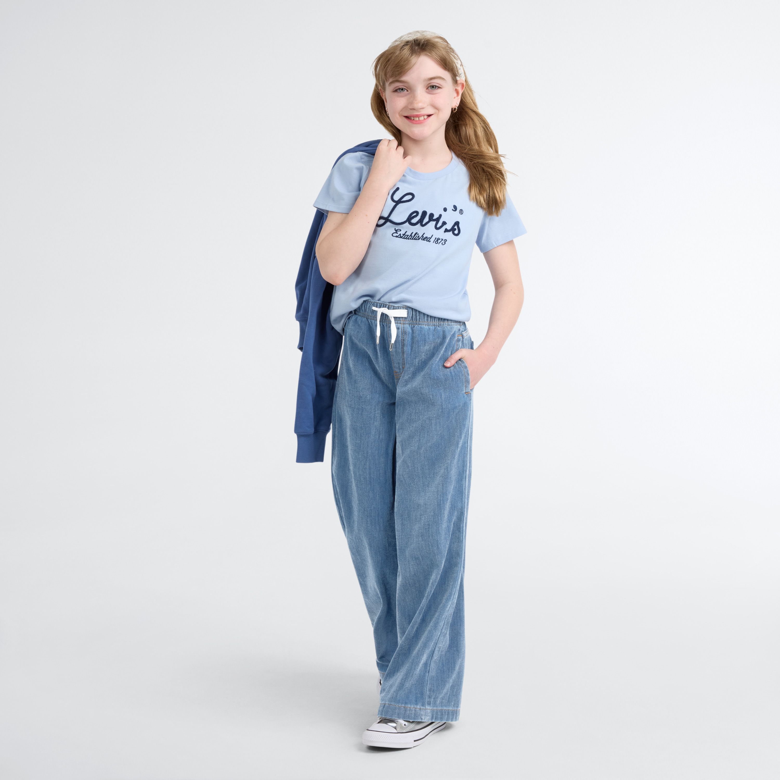 High Rise Baggy Jeans Big Girls 7-16 1