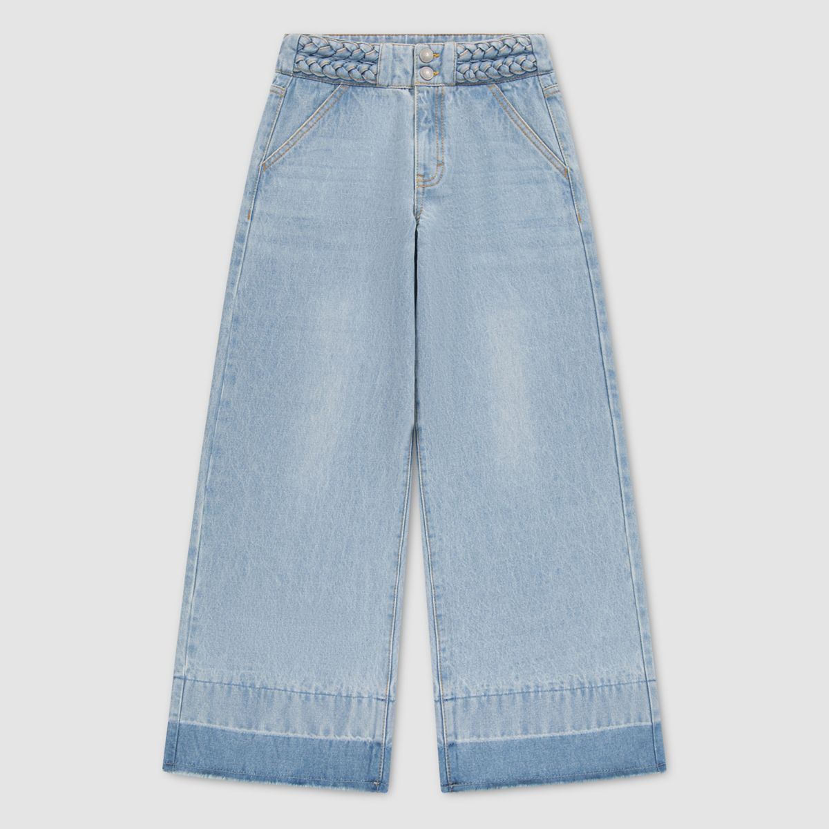 High Rise Baggy Jeans Little Girls 4-6X — Hang Up - Light Wash