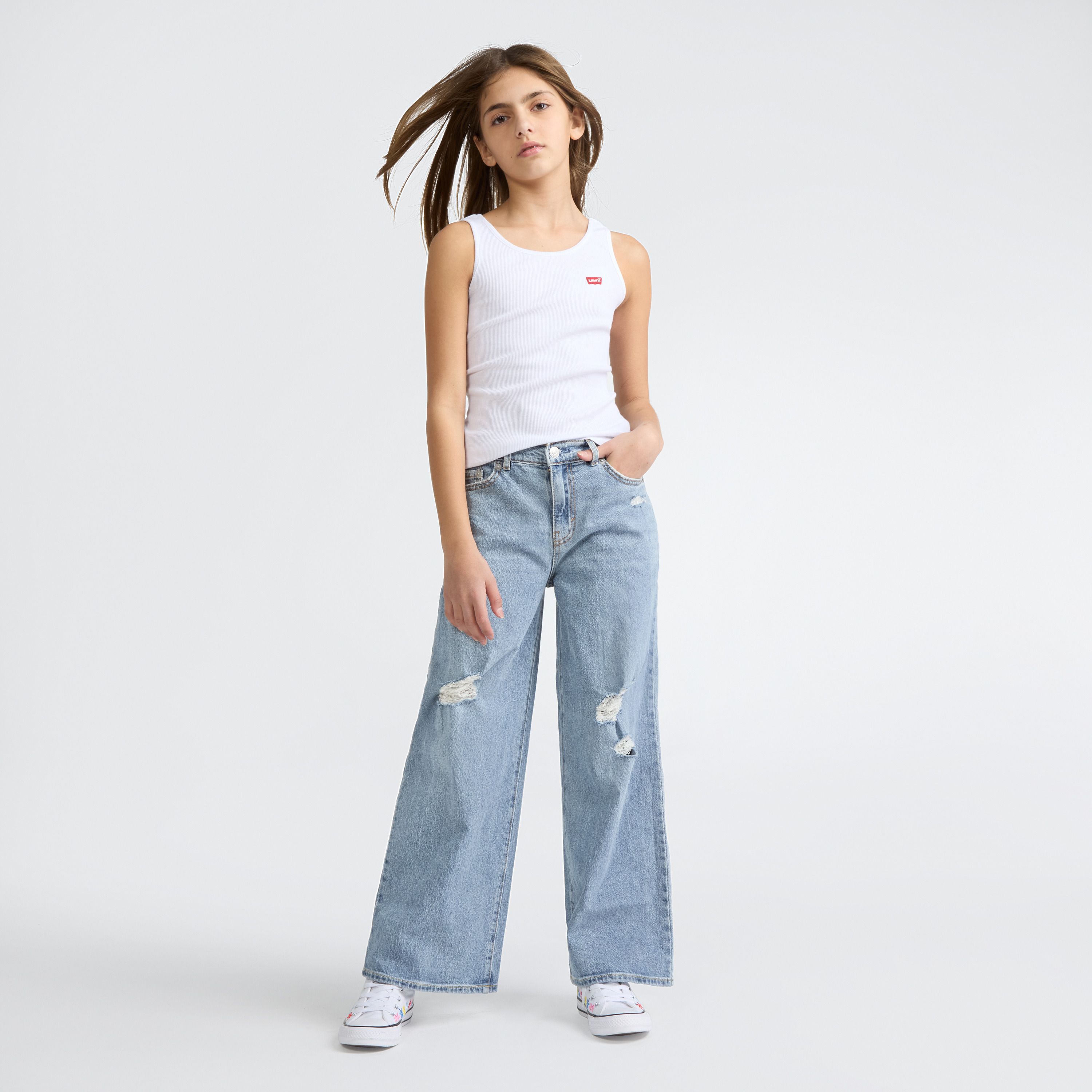 High Rise Baggy Jeans Big Girls 7-16 1