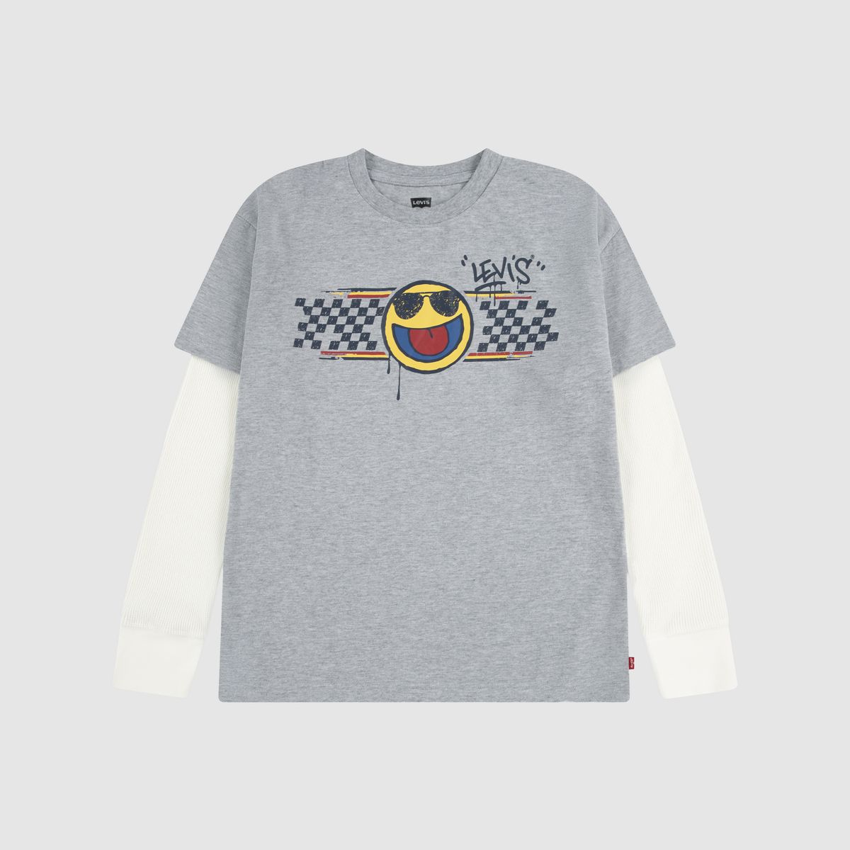 Twofer Graphic Tee Big Boys 8-20 — Grey Heather - Charcoal