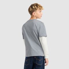 Twofer Graphic Tee Big Boys 8-20 — Grey Heather - Charcoal 3