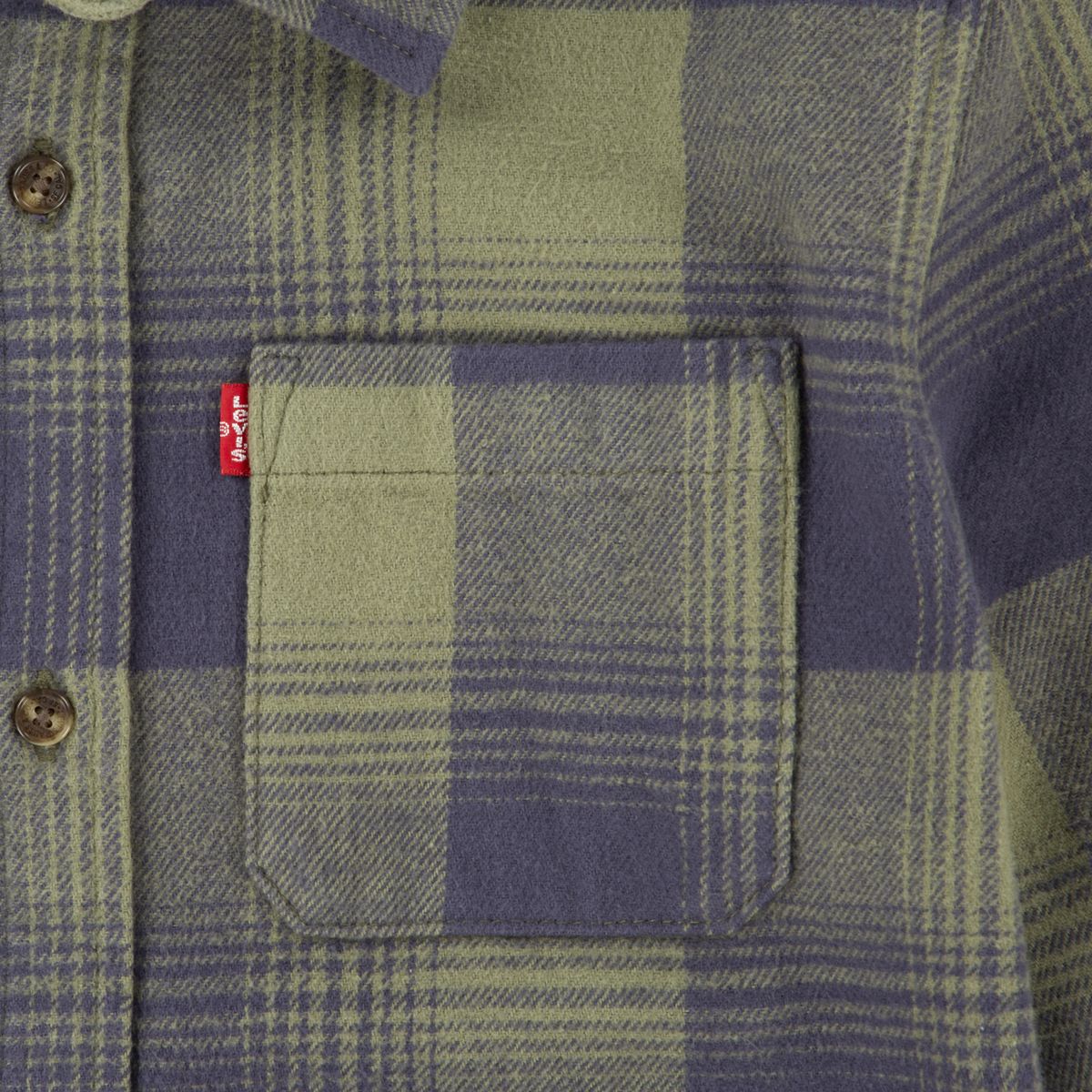 Plaid Flannel Shirt Big Boys 8-20 — Deep Lichen Green - Green