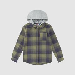 Plaid Flannel Shirt Big Boys 8-20 — Deep Lichen Green - Green 4