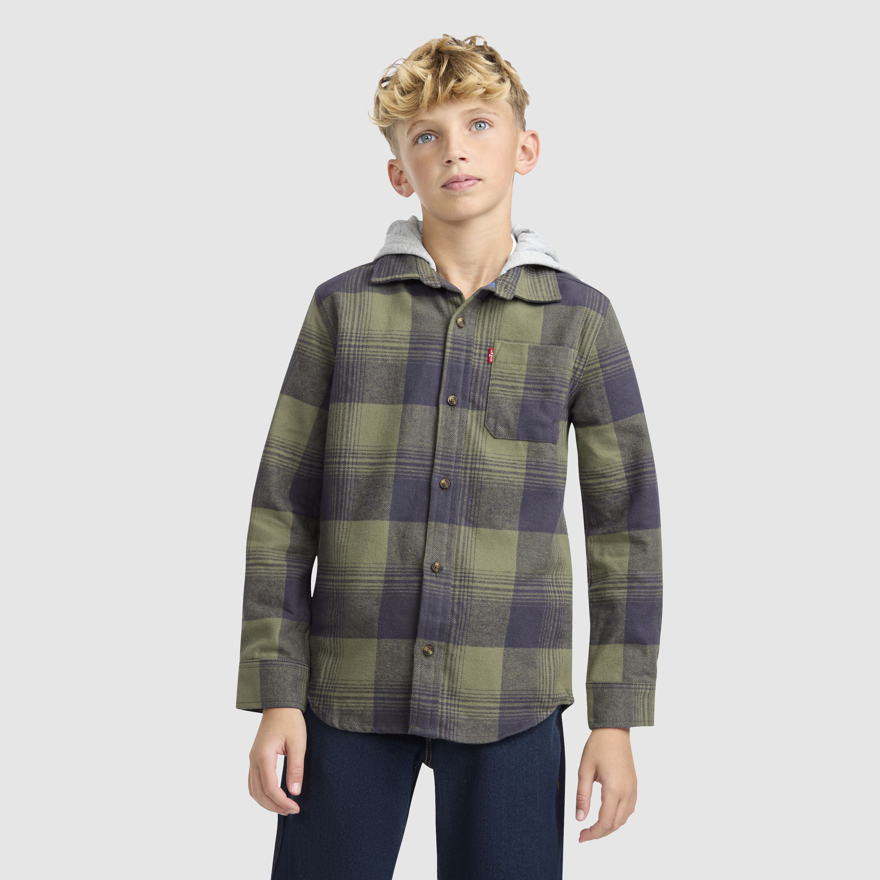 Plaid Flannel Shirt Big Boys 8-20 1