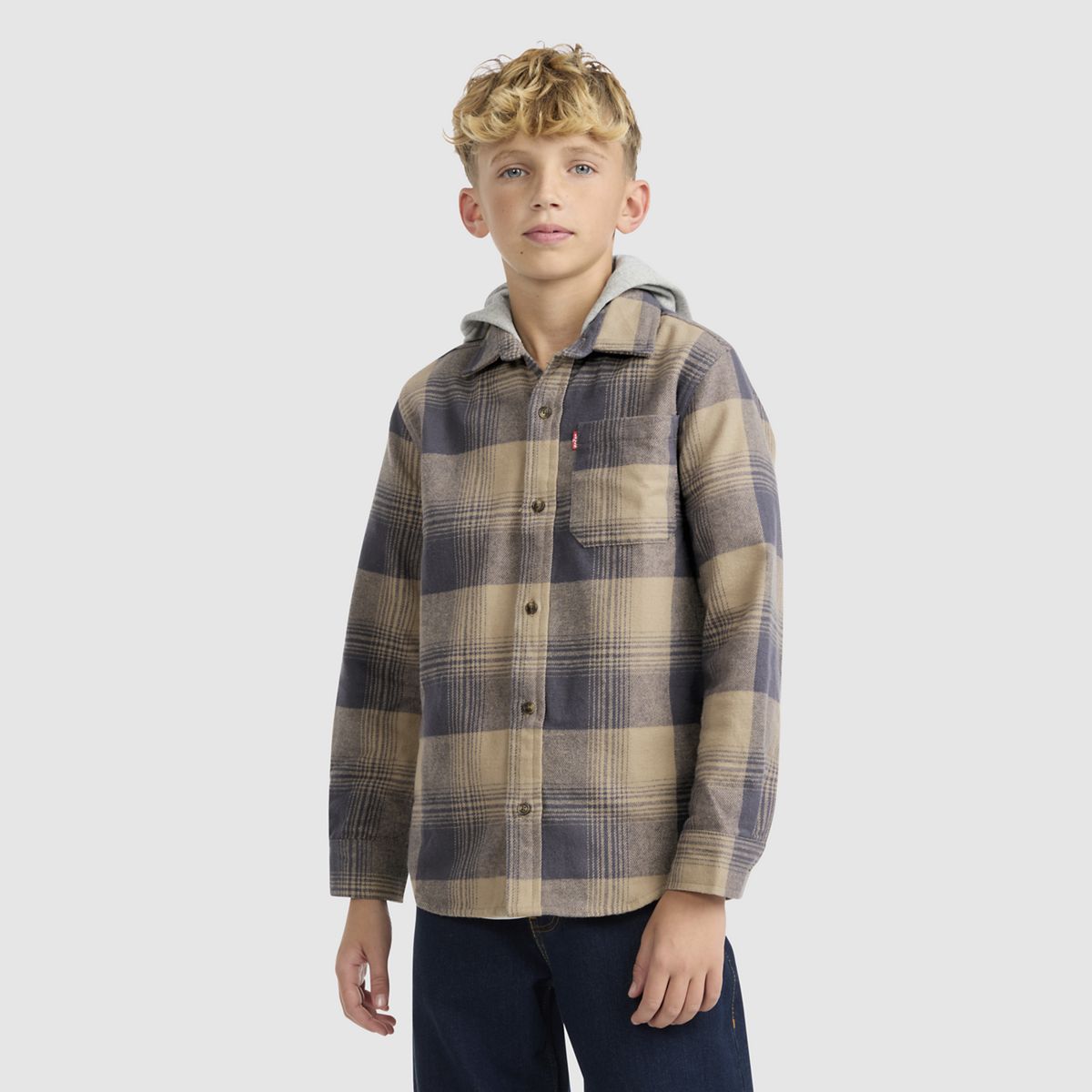 Plaid Flannel Shirt Big Boys 8-20 — Tannin - Brown