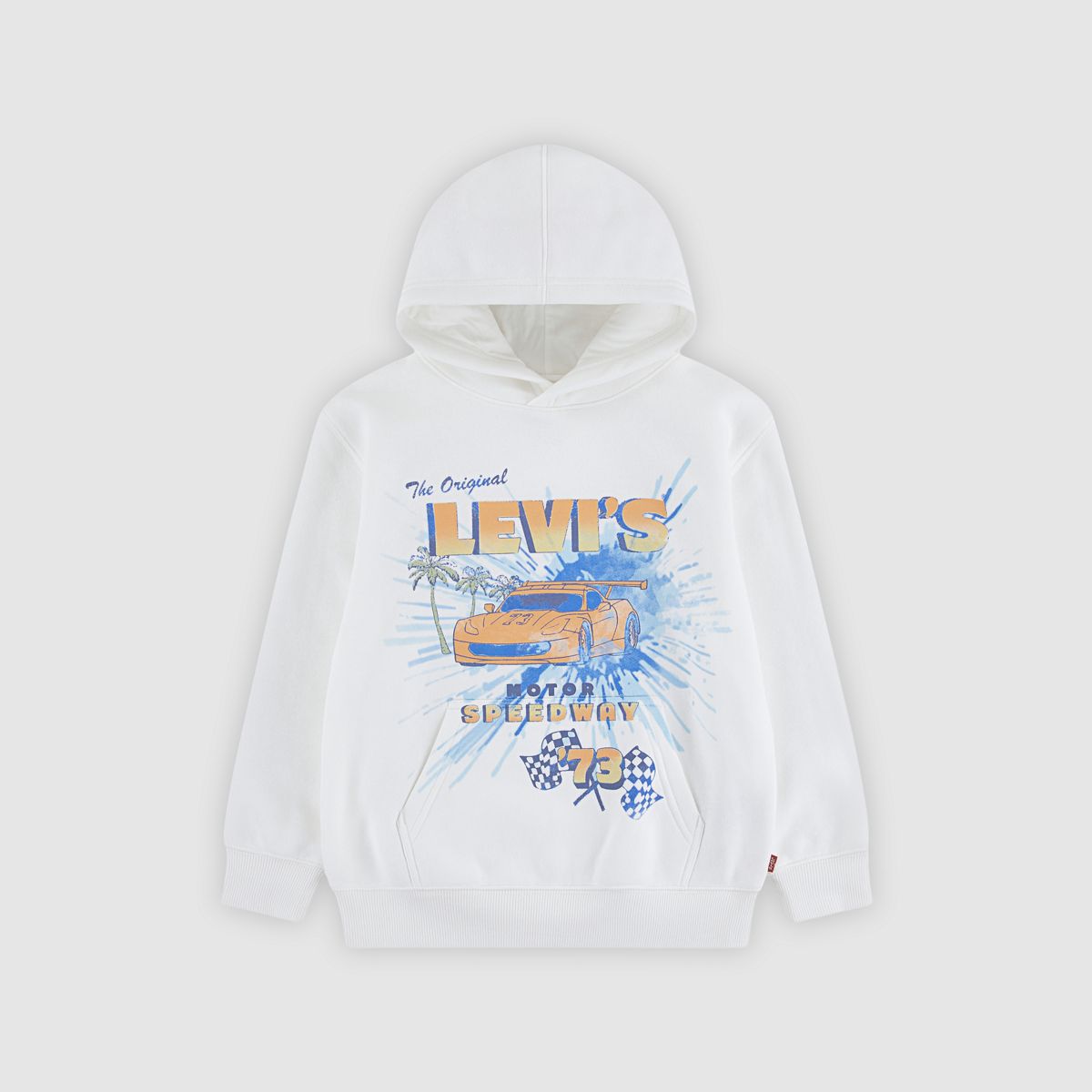 Motor Speedway Graphic Pullover Hoodie Little Boys 4-7 — Bright White