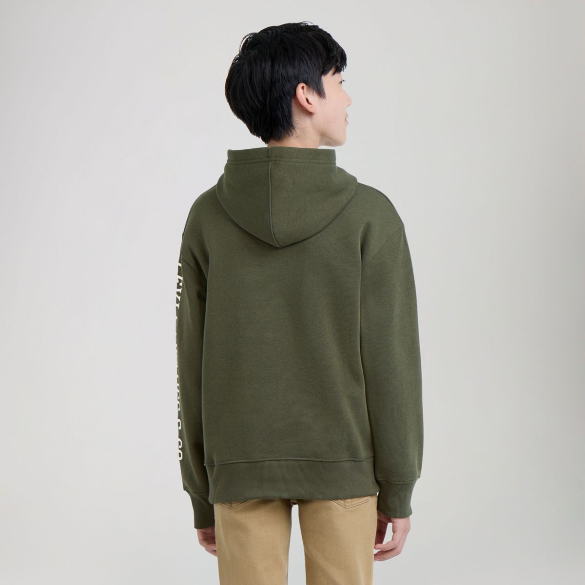 Sleeve Hit Hoodie Big Boys 8-20 — Olive Night - Green