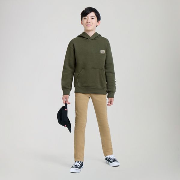 Sleeve Hit Hoodie Big Boys 8-20 — Olive Night - Green