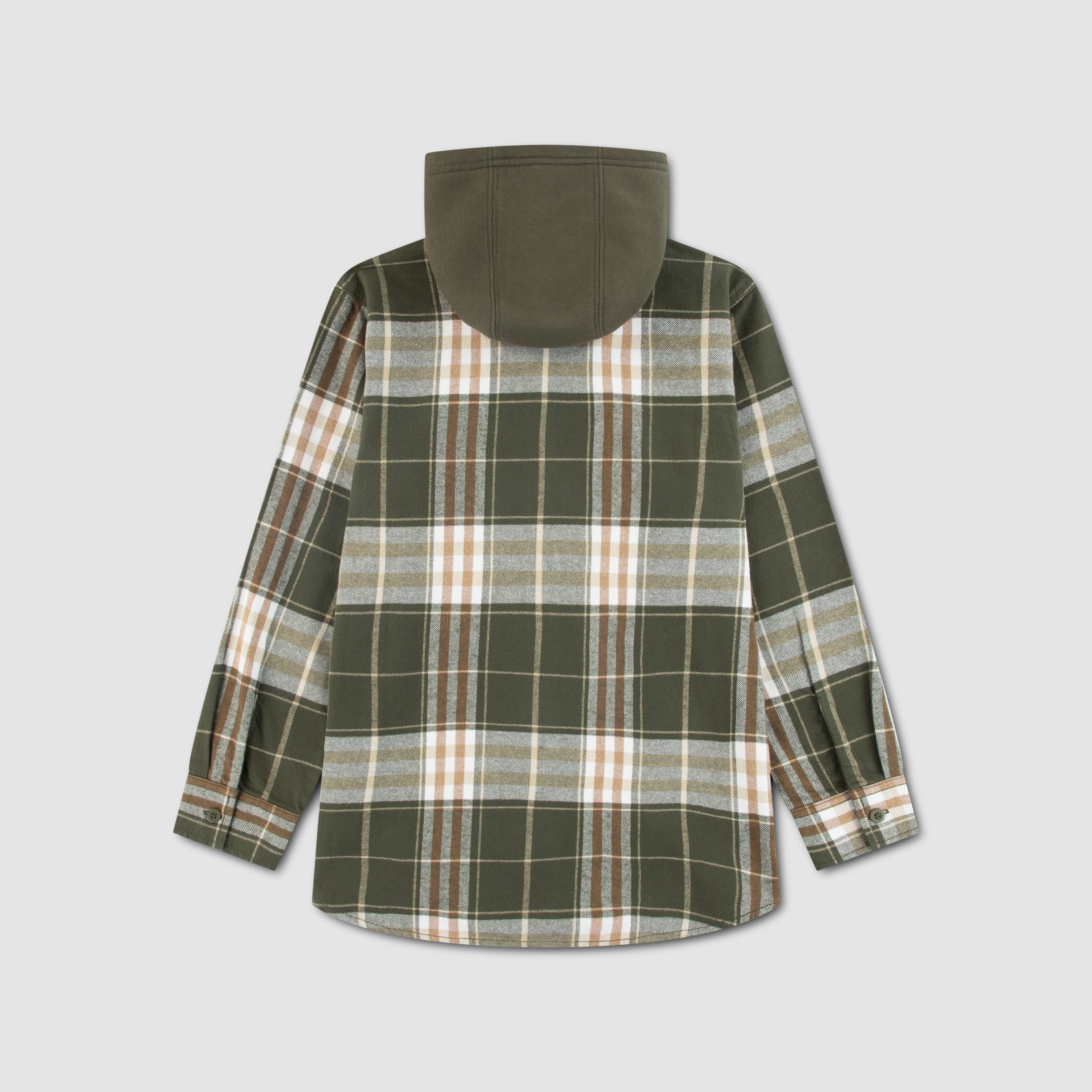 Hooded Plaid Flannel Shirt Little Boys 4-7 2