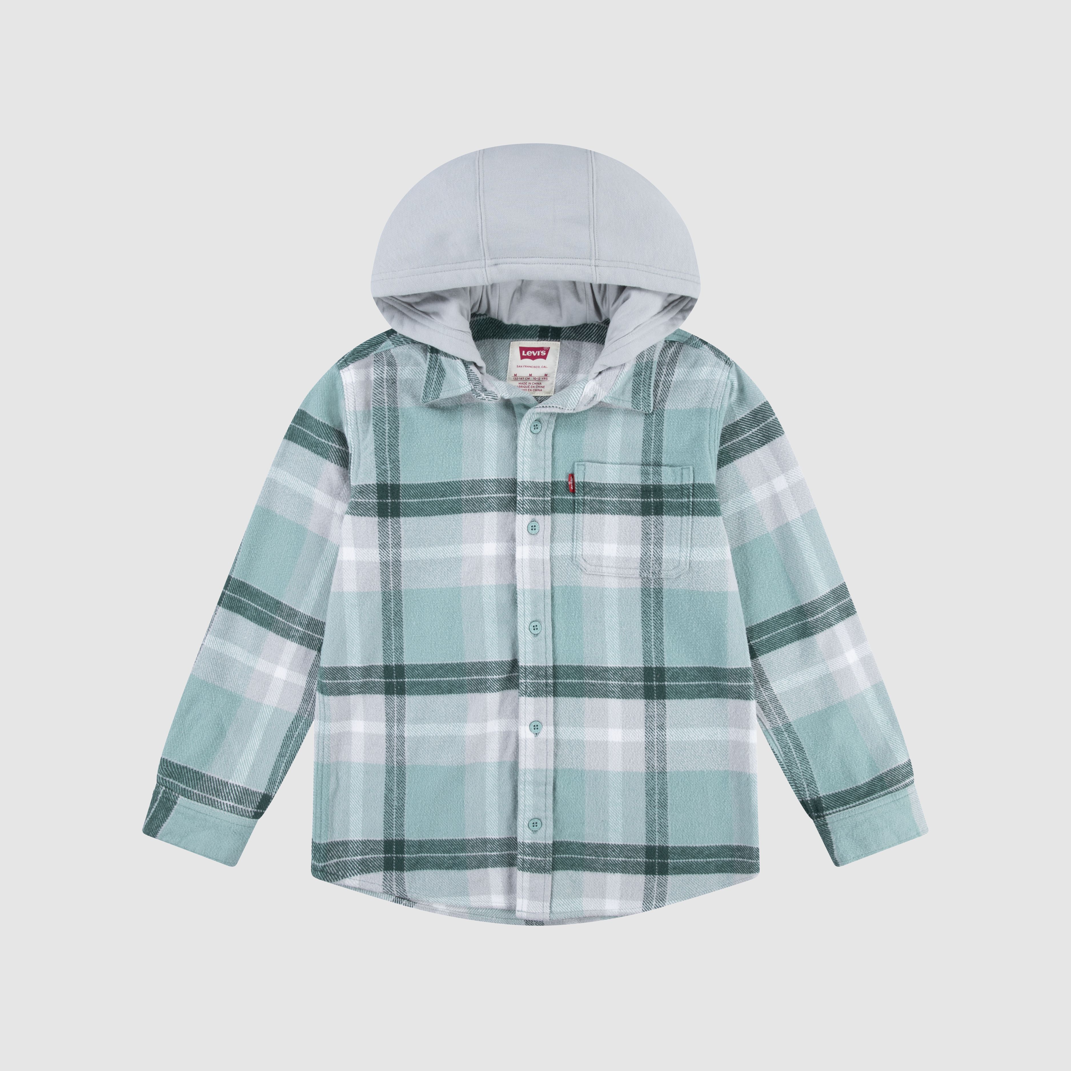 Hooded Flannel Shirt Big Boys 8-20 1
