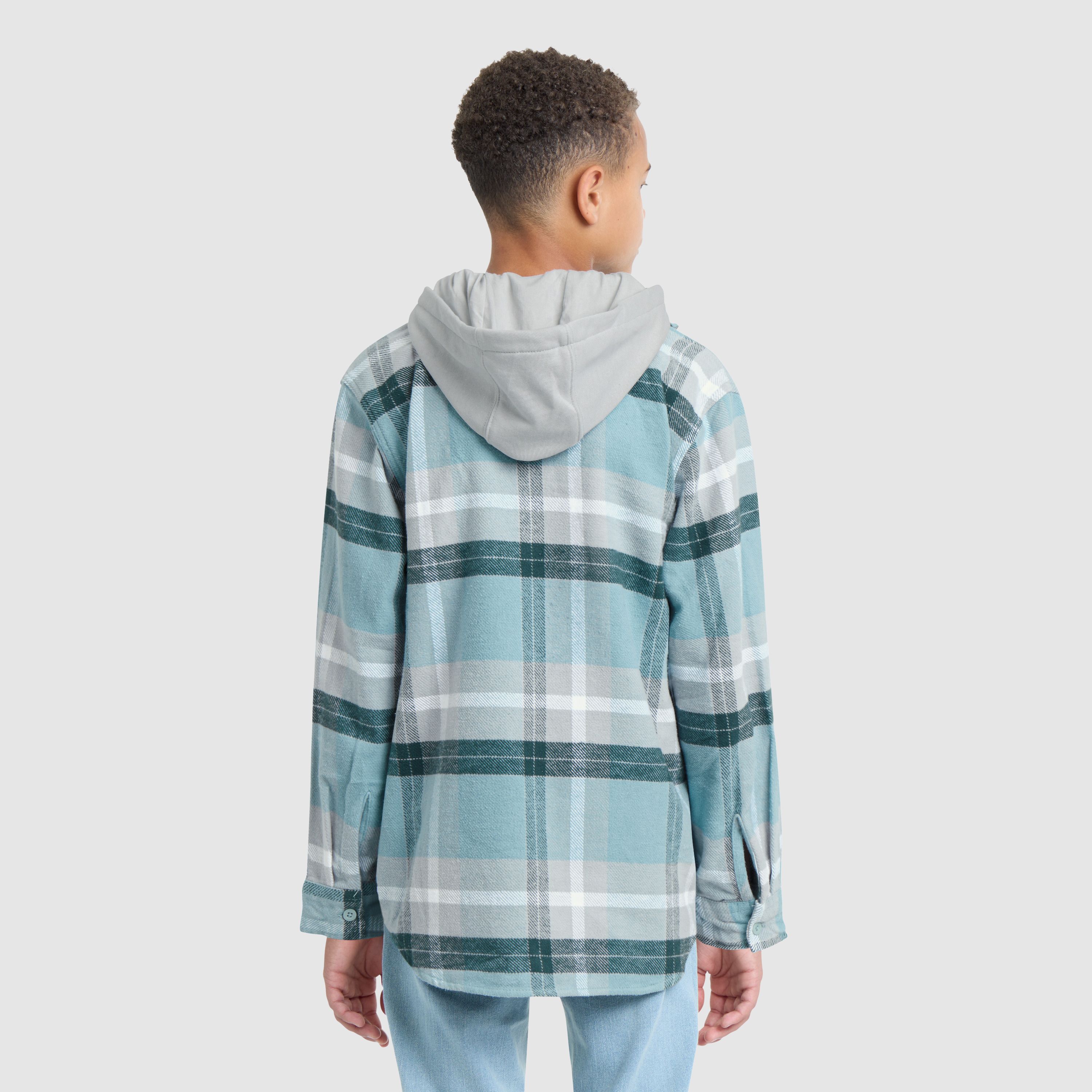 Hooded Flannel Shirt Big Boys 8-20 3
