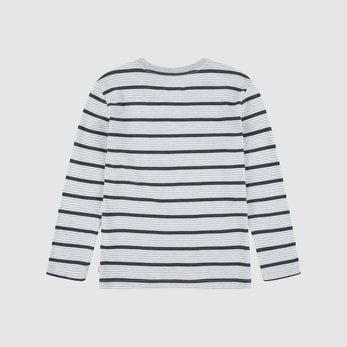 Stripe Thermal Long Sleeve T-Shirt Big Boys 8-20 — Light Grey Heather - Grey