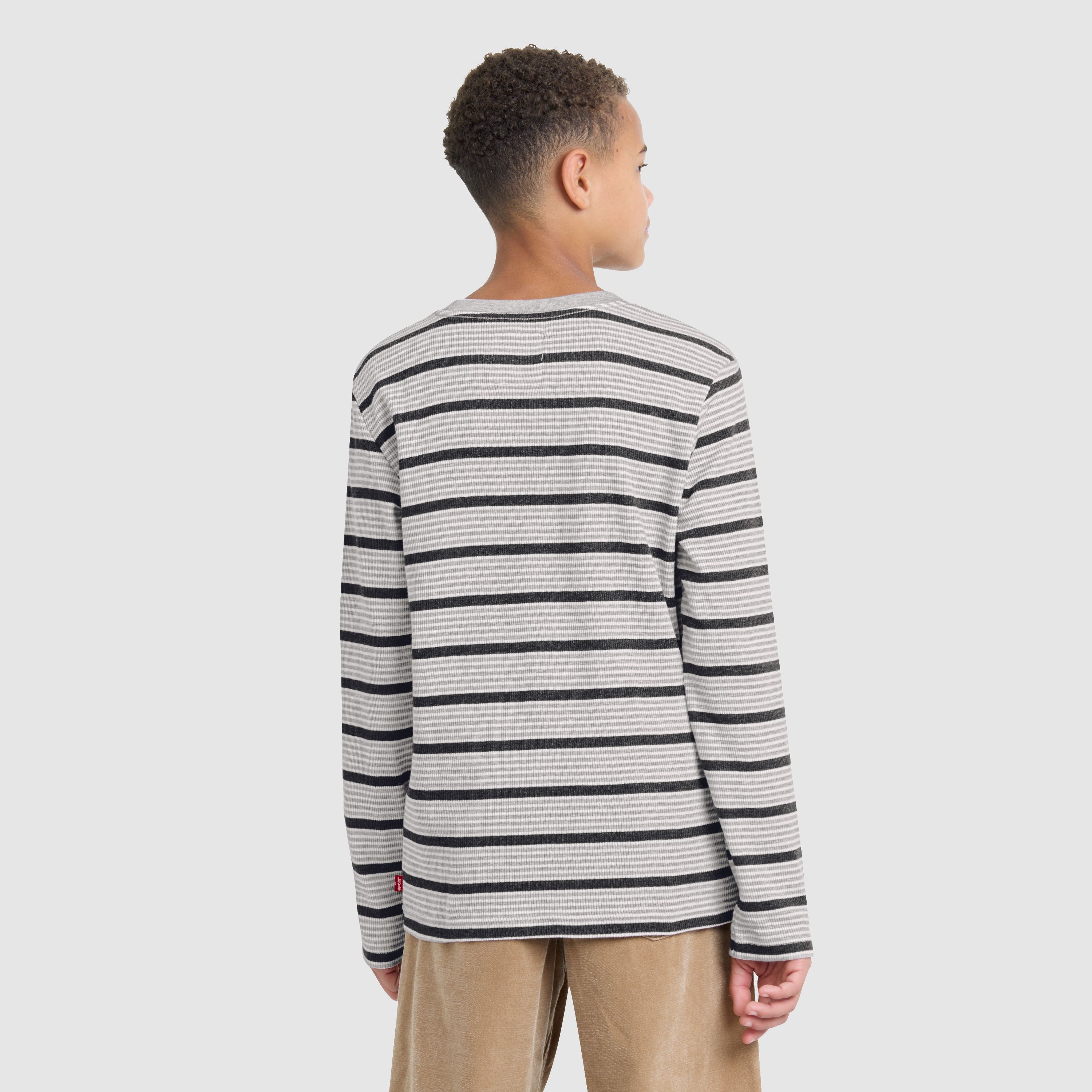 Stripe Thermal Long Sleeve T-Shirt Big Boys 8-20 3