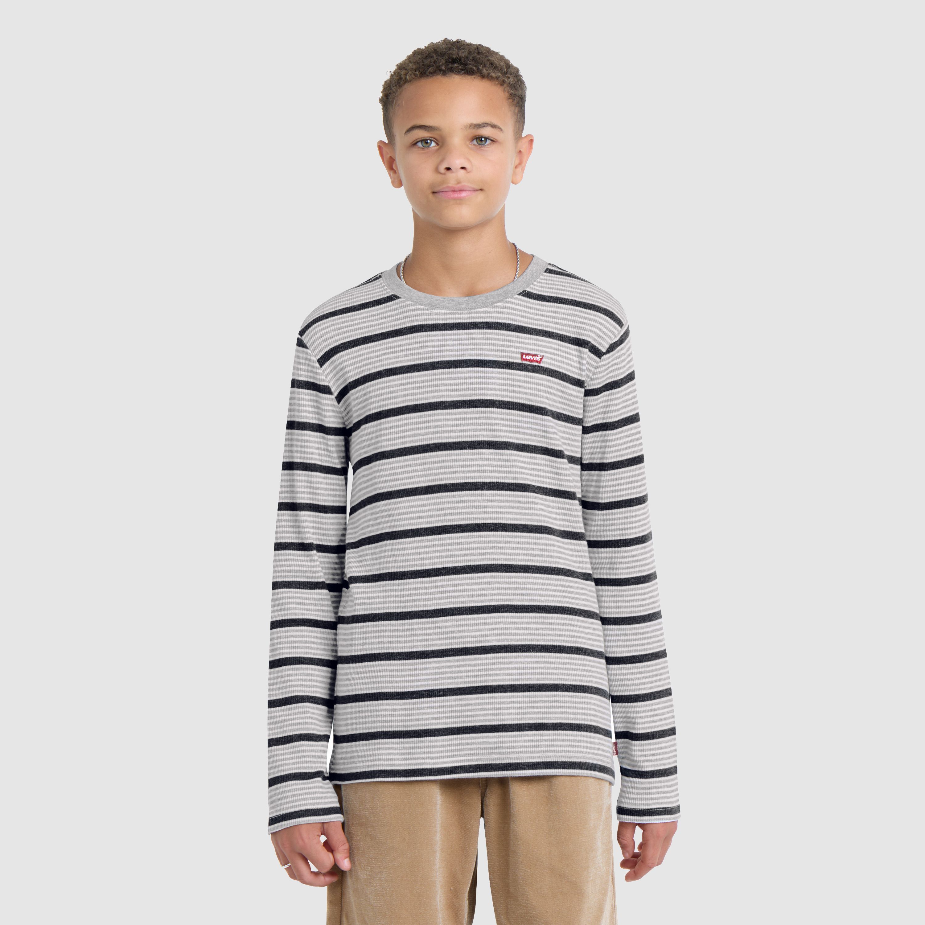 Stripe Thermal Long Sleeve T-Shirt Big Boys 8-20 2