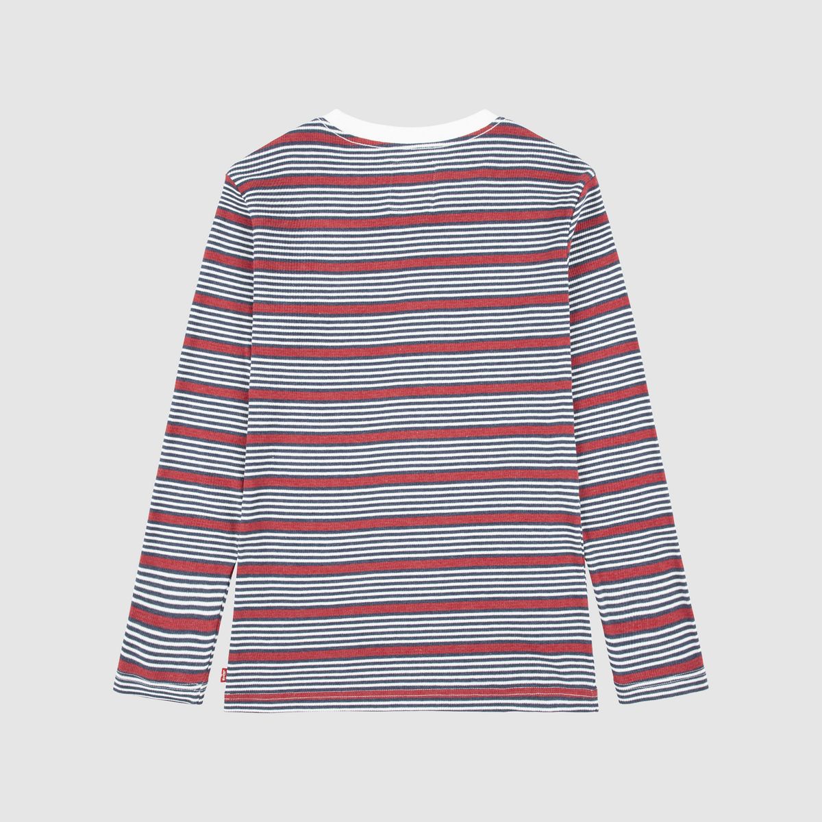 Stripe Thermal Long Sleeve T-Shirt Big Boys 8-20 — Bright White - Grey