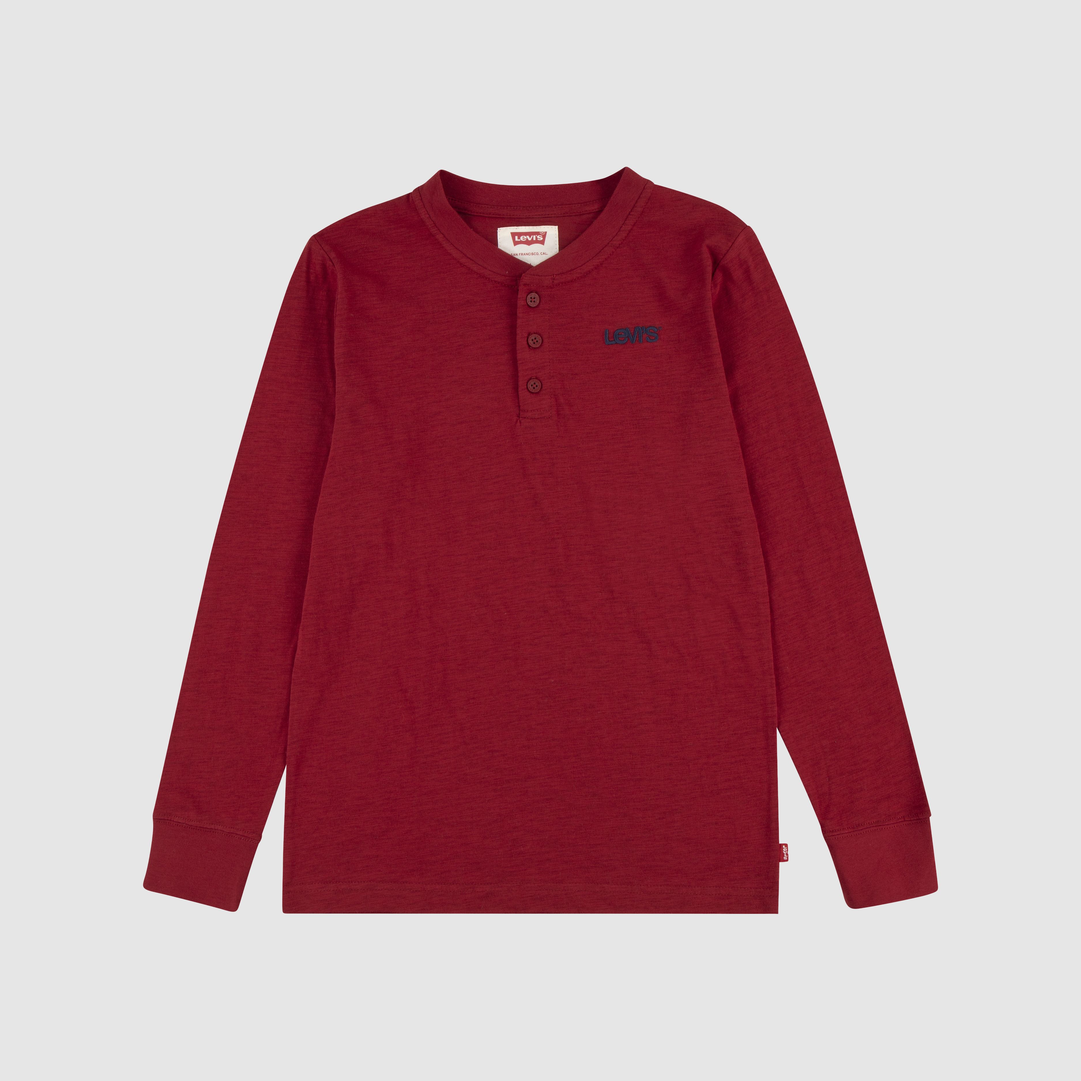 Long Sleeve Slub Henley Big Boys 8-20 1