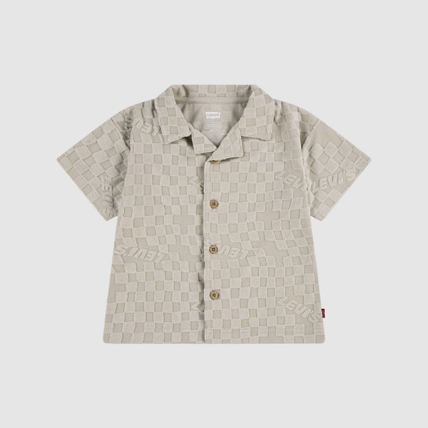 Knit Camp Shirt Toddler 2T-4T — Pumice Stone - Brown