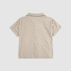 Knit Camp Shirt Little Boys 4-7 — Pumice Stone - Brown 2