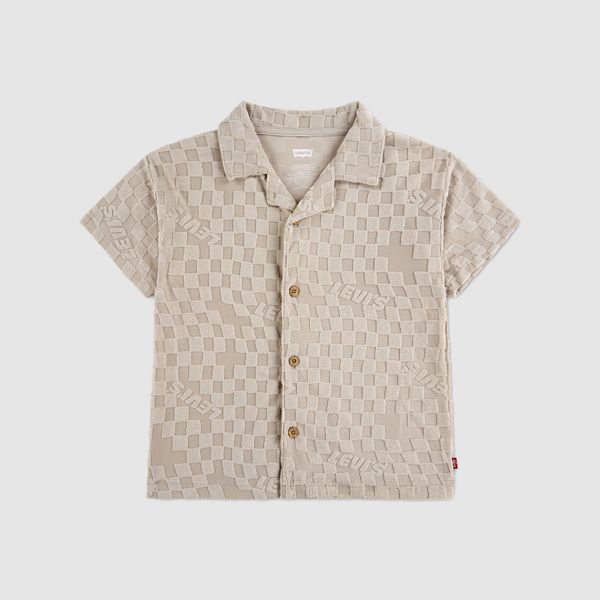 Knit Camp Shirt Little Boys 4-7 — Pumice Stone - Brown