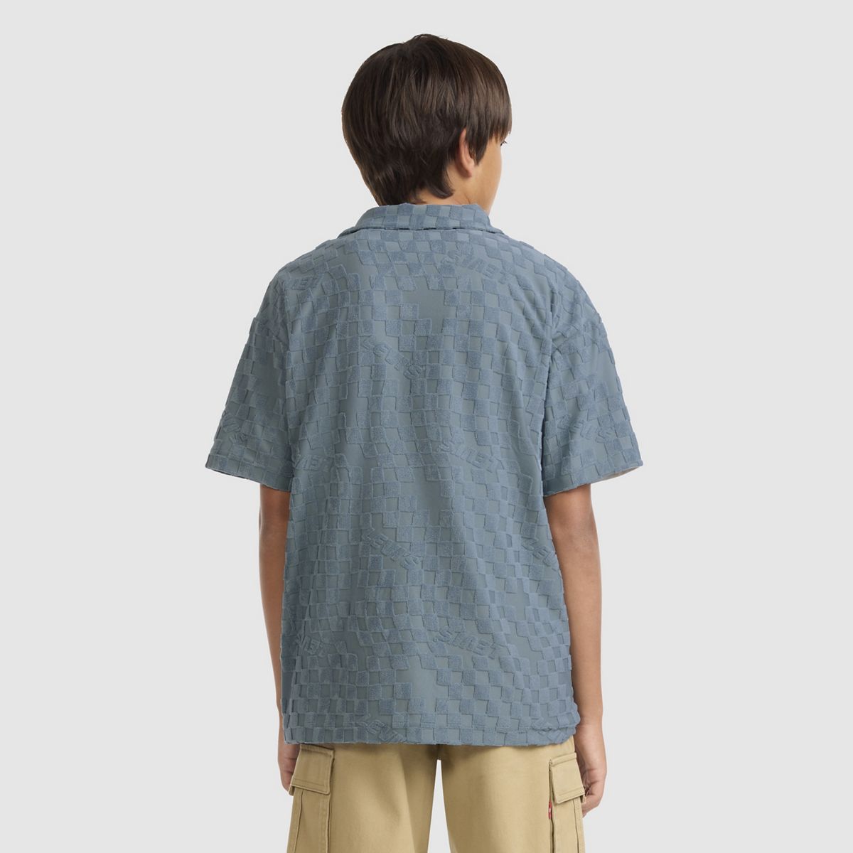 Knit Camp Shirt Big Boys 8-20 — Lead - Green