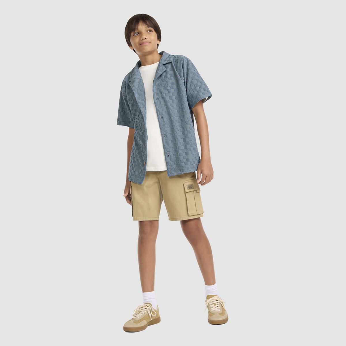 Knit Camp Shirt Big Boys 8-20 — Lead - Green