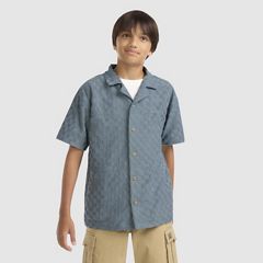 Knit Camp Shirt Big Boys 8-20 — Lead - Green 2