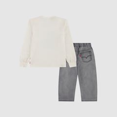 Car Longsleeve & Denim Set Toddler Boys 2T-4T — Egret - White 2