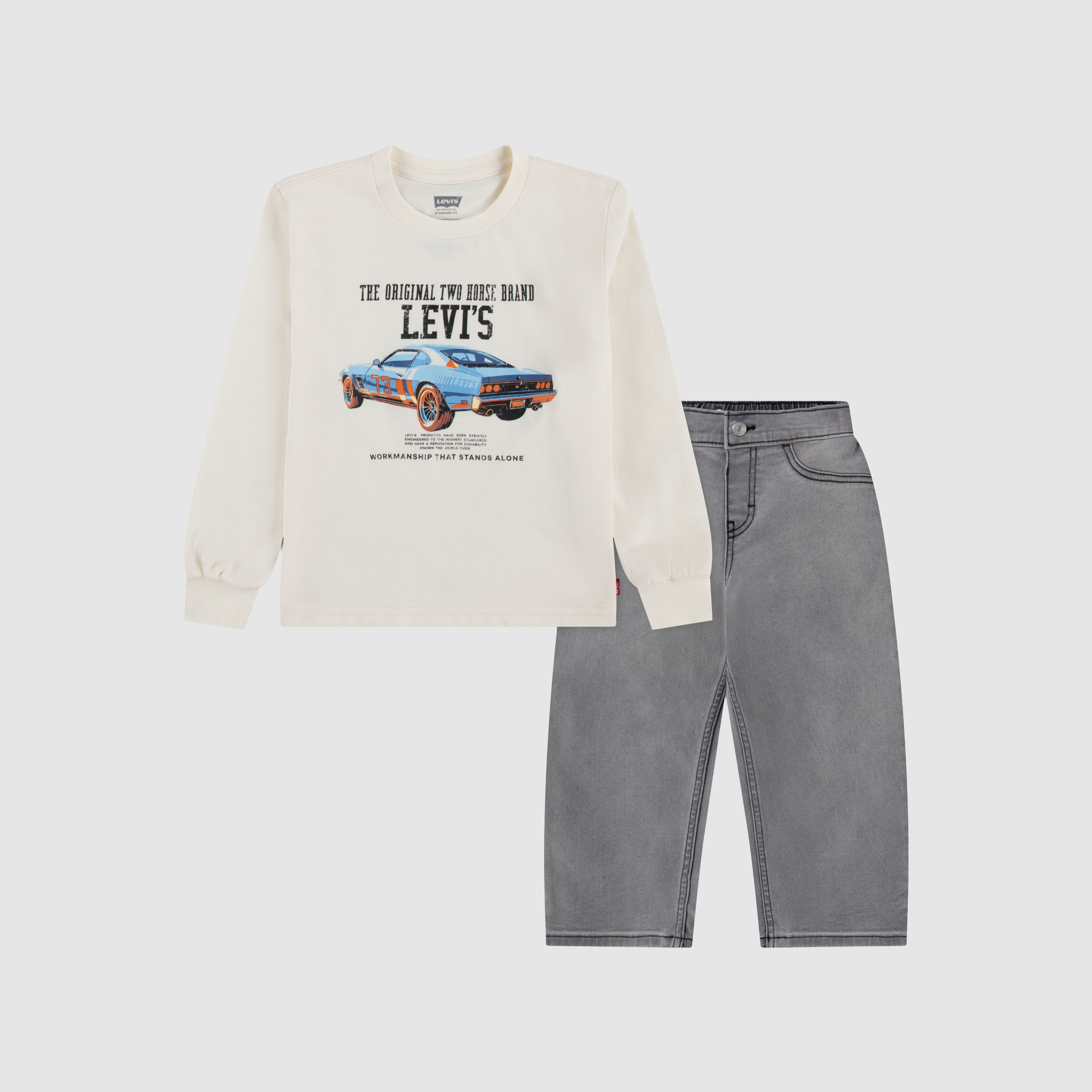 Car Longsleeve & Denim Set Toddler Boys 2T-4T 1