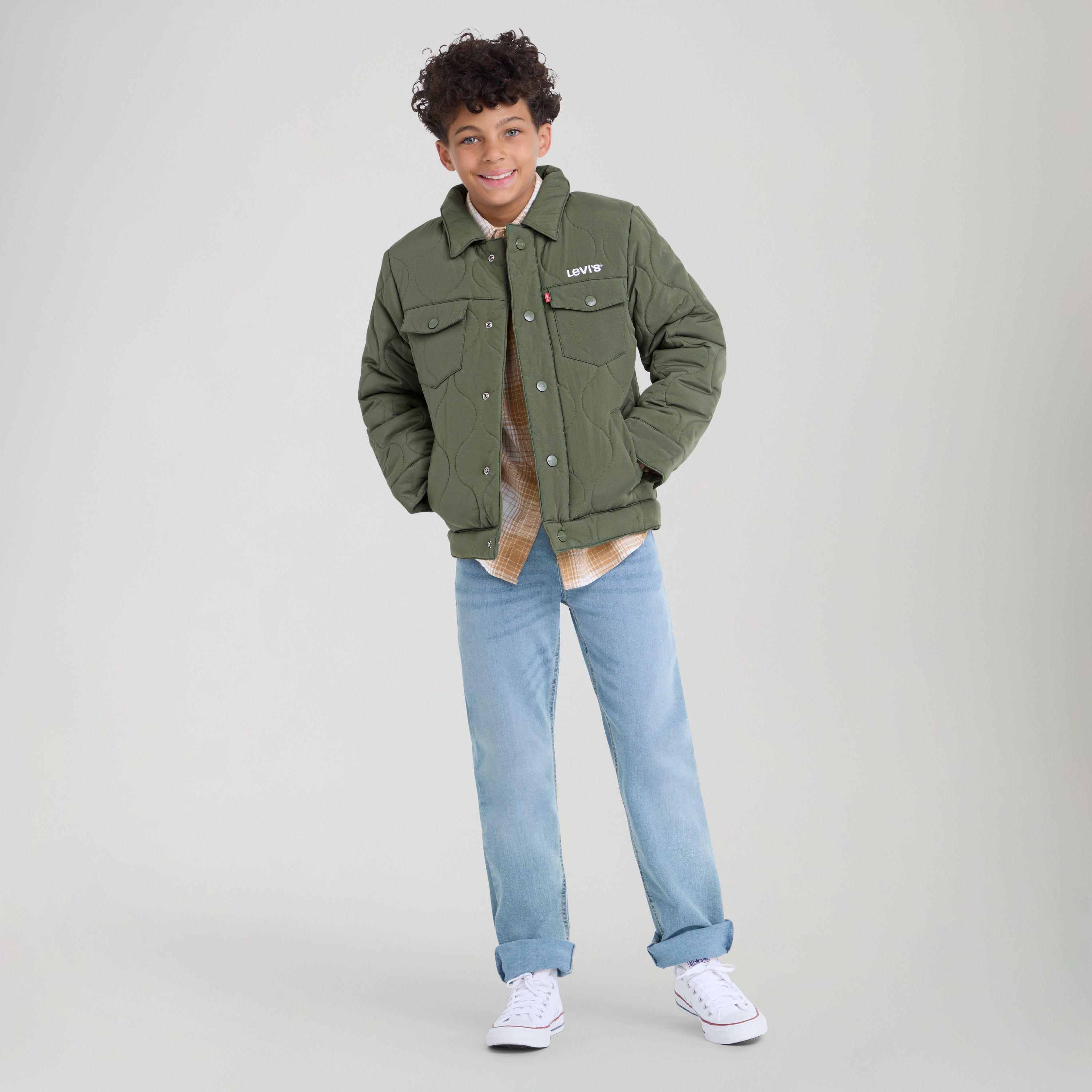 Quilted Trucker Jacket Big Boys 8-20 1