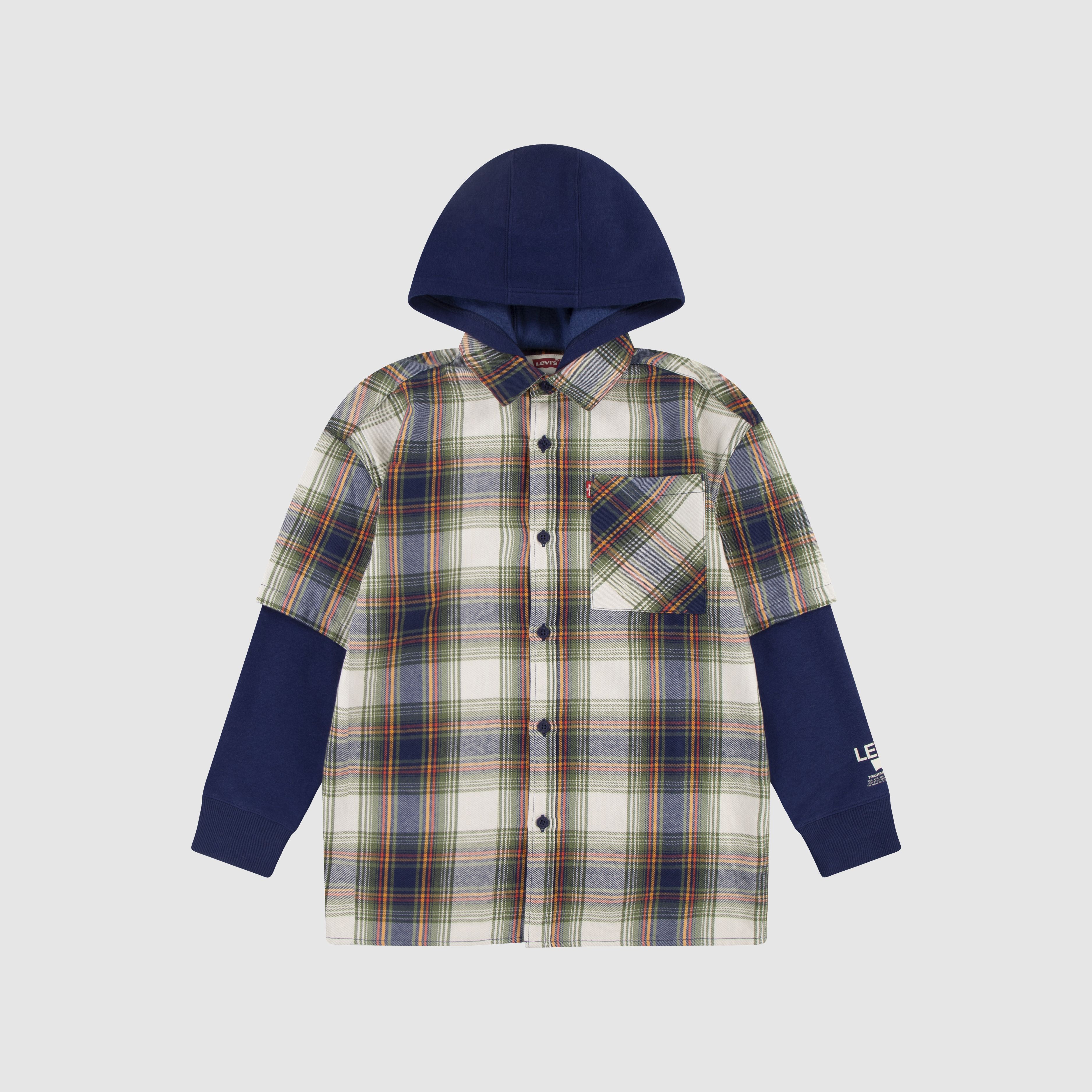 Hooded Woven Shirt Big Boys 8-20 1