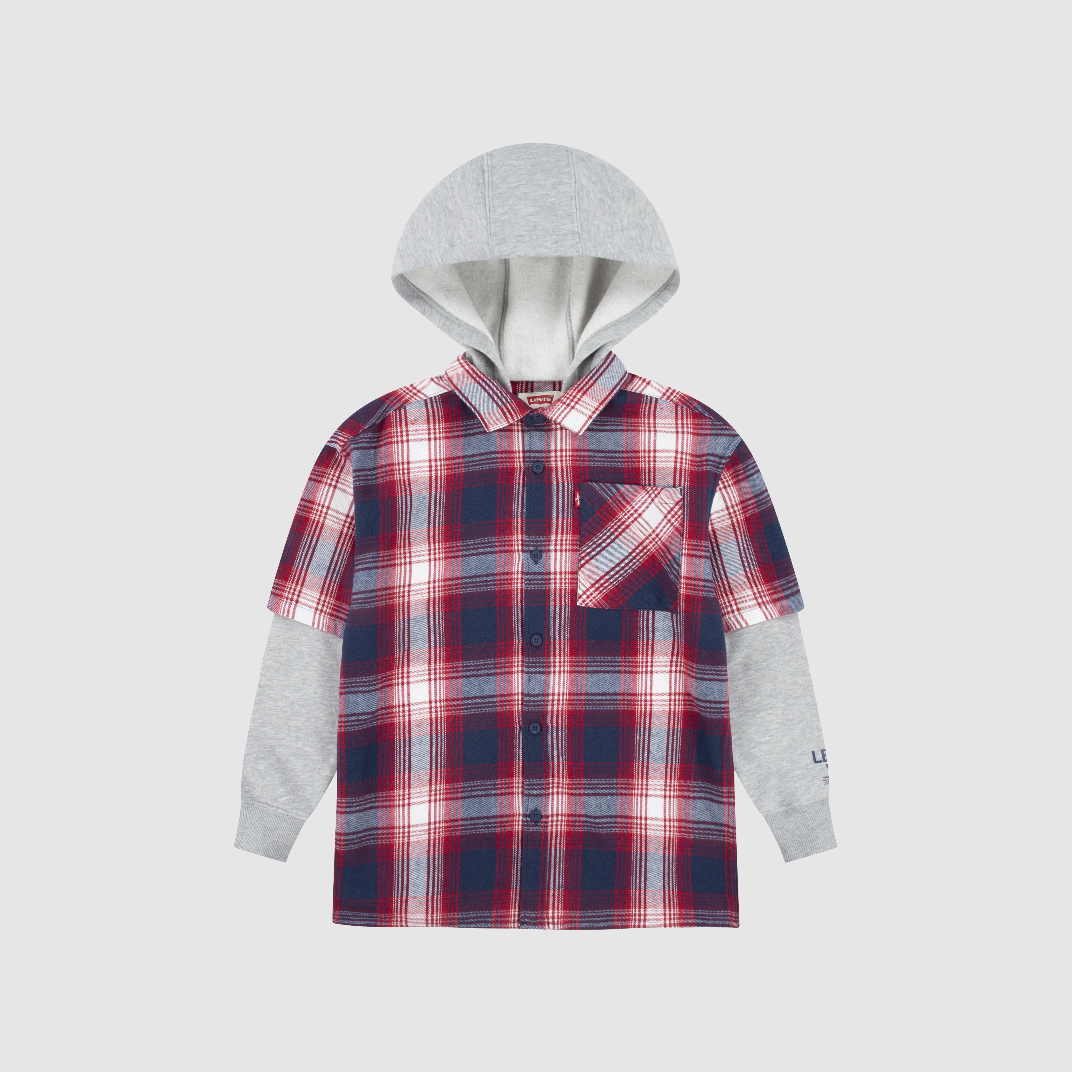 Hooded Woven Shirt Big Boys 8-20 1