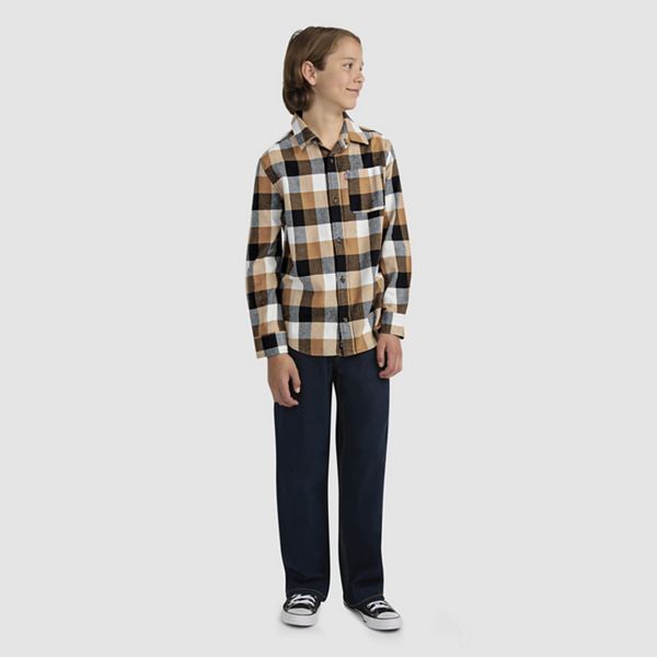 Buffalo Check Flannel Shirt Big Boys 8-20 — Jet - Black