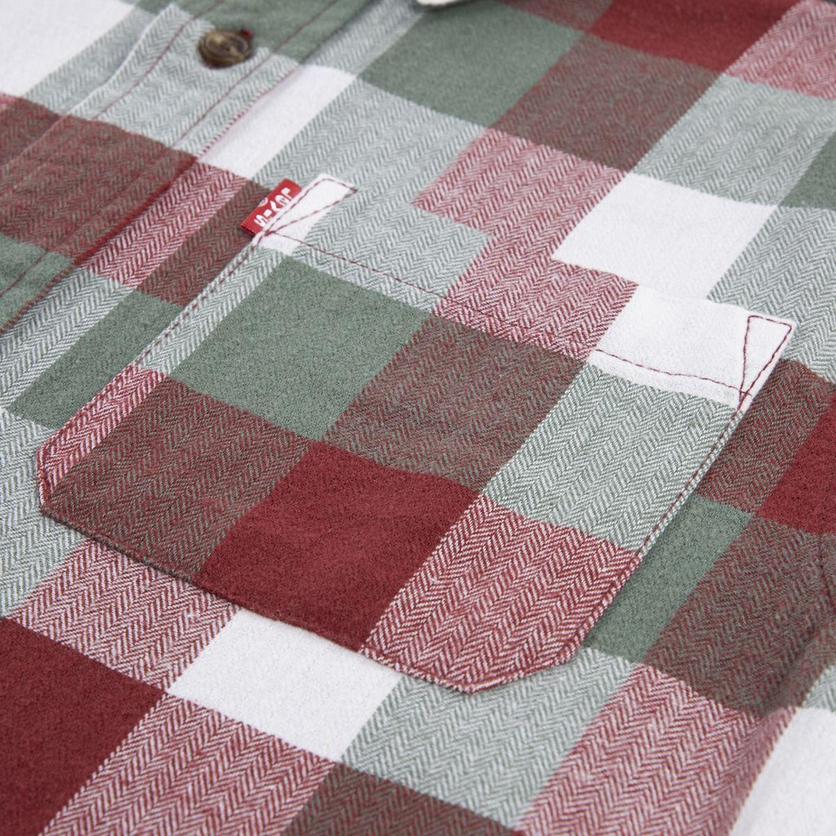 Buffalo Check Flannel Shirt Big Boys 8-20 — Red