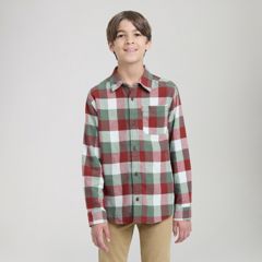 Buffalo Check Flannel Shirt Big Boys 8-20 — Red 2