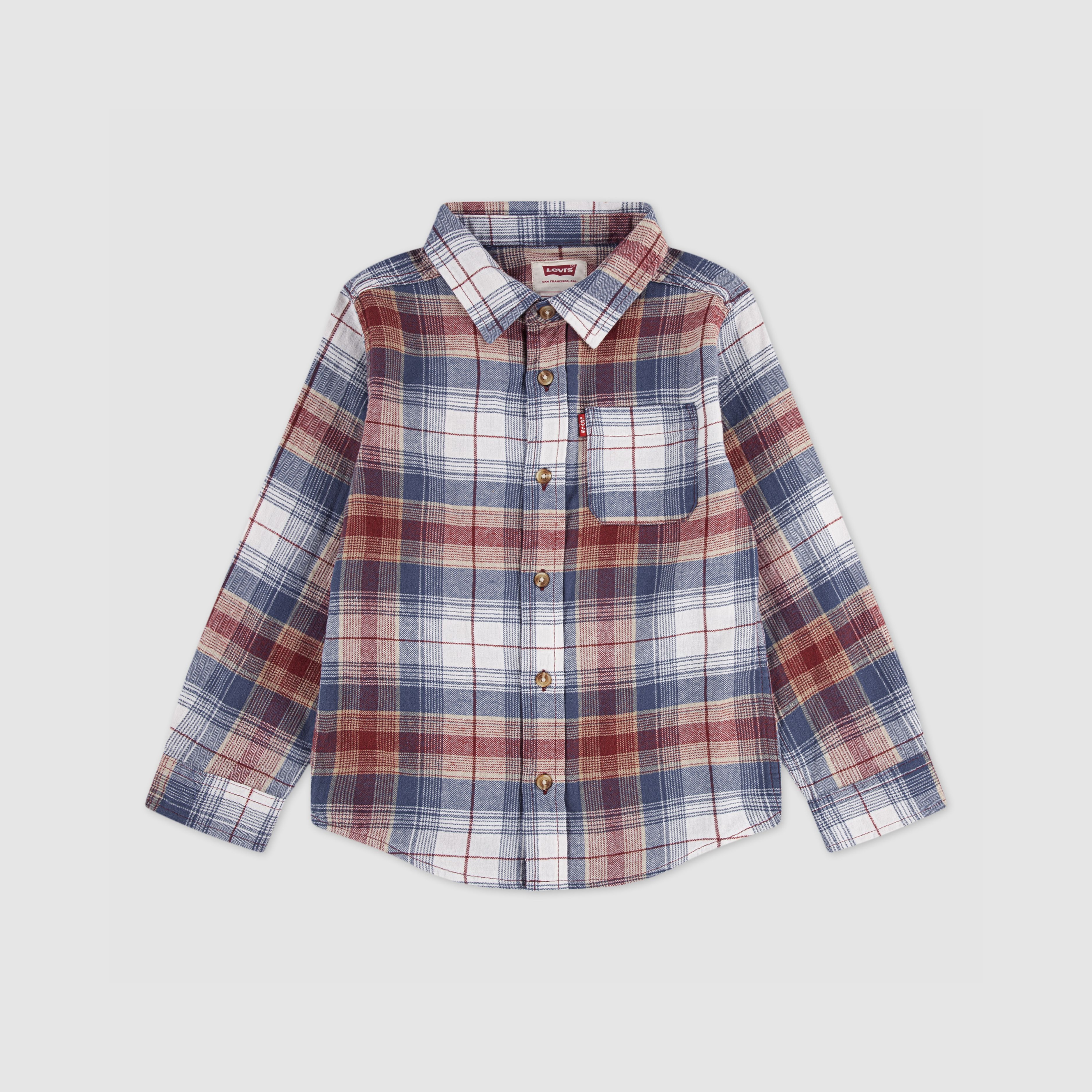 Indigo Plaid Twill Shirt Little Boys 4-6X 1