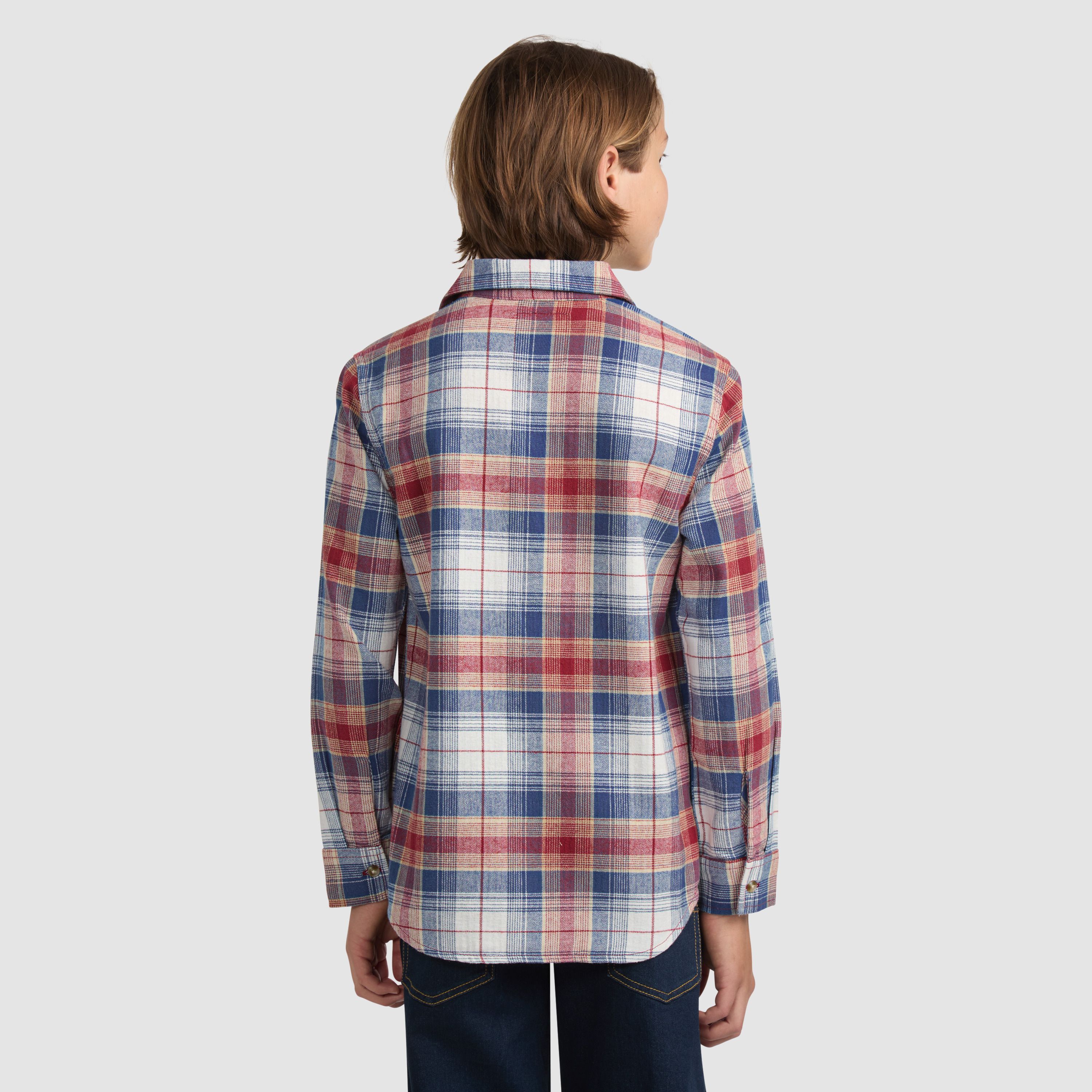 Indigo Plaid Twill Shirt 3