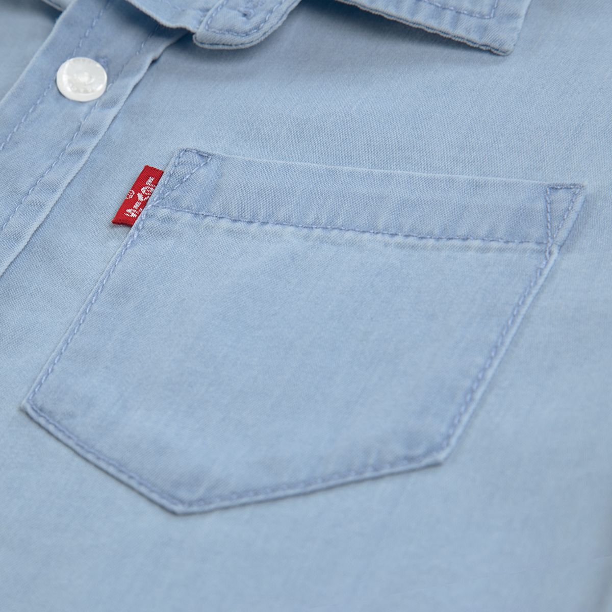 Short Sleeve Woven Shirt Toddler 2T-4T — Avalon - Light Wash