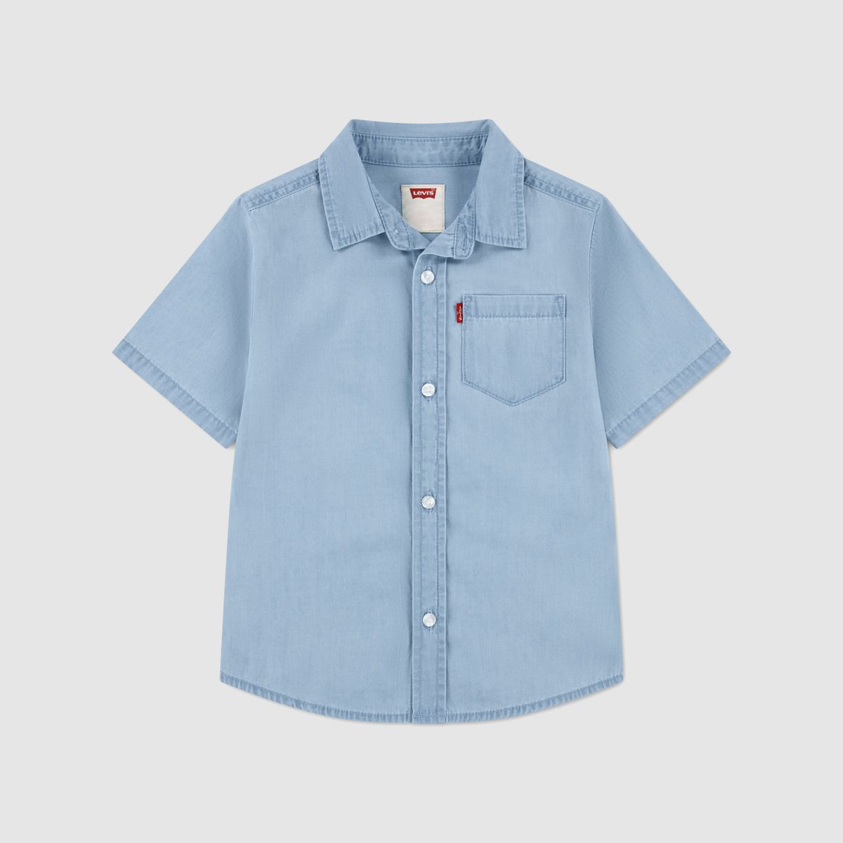 Short Sleeve Woven Shirt Toddler 2T-4T — Avalon - Light Wash