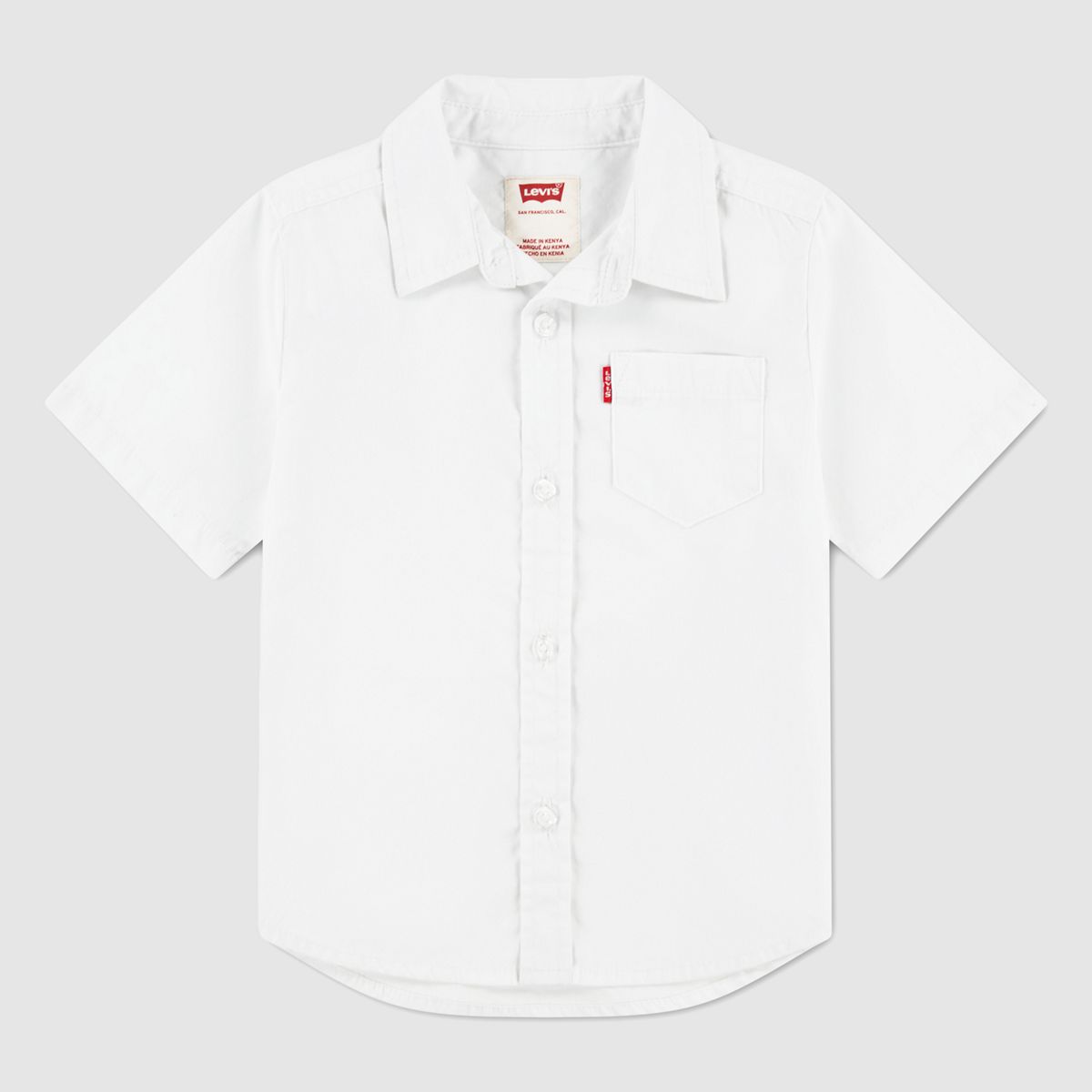 Short Sleeve Woven Shirt Toddler 2T-4T — Bright White - White