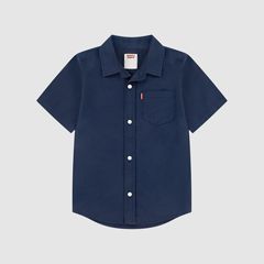 Short Sleeve Woven Shirt Little Boys 4-7 — Dress Blues - Blue 1